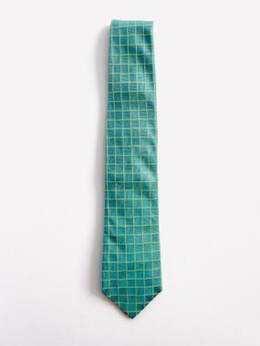 Lilly Pulitzer Men's Necktie 100% Silk Via Palm Beach Blue Yellow Hand Made